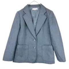 【ジョーンズニューヨーク】テーラードジャケット シングル 秋冬 グレー XL