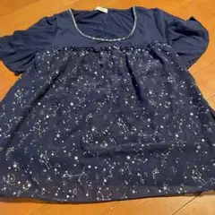 星座プリント ネイビー 半袖トップスアクシーズファムプラネタリウム