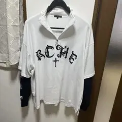 ホワイト ジップアップ トレーナー