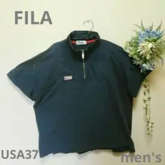 ♪FILA メンズ 半袖ネイビートップス USA37 0008