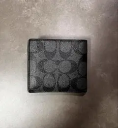 COACH 2つ折り財布 ブラック黒 メンズ