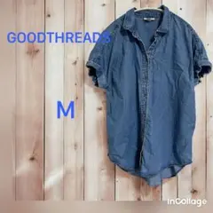 GOODTHREADS 半袖シャツ M ブルー デニム 輸入古着/海外古着