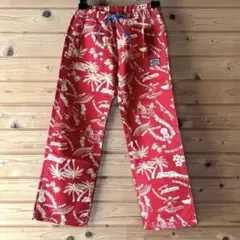 WASK DENIM ロングパンツ ハワイアンプリント 赤 130cm