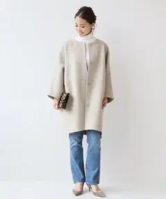 【今週限定価格】Deuxieme Classe リバーノーカラーコート