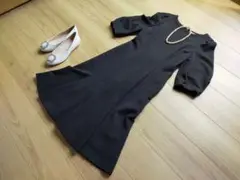 美品セルフォード CELFORDヘム マーメイド ワンピース黒36