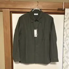 UNIQLO コットンリネンシャツジャケット オリーブ Ｌサイズ 未使用タグ付