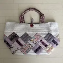 ハンドメイドバッグ パッチワーク ハンドバッグ 花柄