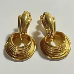 2way ゴールド フープイヤリング