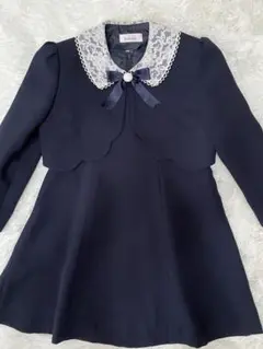 fontaine フォーマルスーツ　リボン　紺　125 入学　卒園