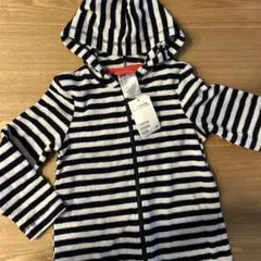未使用　タオル生地　H&M ボーダーパーカー　100センチ