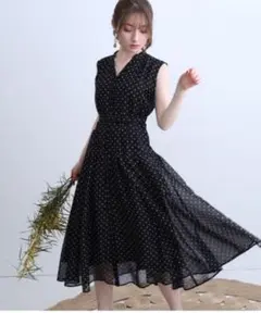 Apuweiser-riche 洗えるシアーシャツフレアワンピース ノースリーブ