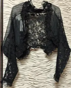 フリル付き黒レースカーディガン ♥ZIN KATO　ショップチャンネル