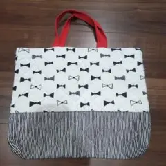 リボン柄レッスンバッグ トートバッグ