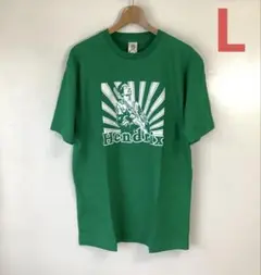 ジミ・ヘンドリックス ジミヘン ギターの神様 バンドTシャツ(L緑)コ39