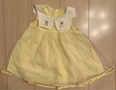 女の子ノースリーブ黄色ワンピース　　パイナップル　90サイズ