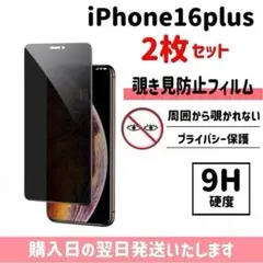 【2枚セット】16plus ガラスフィルム 覗き見防止 iPhone