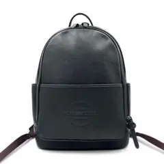 【ほぼ未使用】コーチ トンプソン バッグパック ロゴ 本革 レザー A4可 黒