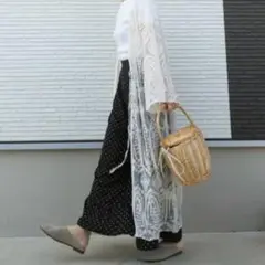 美品　レースロングカーディガン　白　M