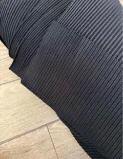 【50cm】リブ ニット ブラック 黒 生地