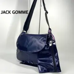 【美品】JACK GOMME ジャックゴム ショルダー ポーチ付き パープル系