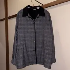古着 チェックシャツジャケット グレー