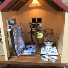 ミニチュアトイレセットC シャワー カーテン　シルバニアファミリー