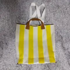 ROOTOTE　トートバッグ　イエロー　ホワイト　ストライプ