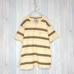 【MACBETH】半袖Tシャツ トップス カットソー ボーダー 黄色 L