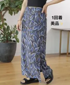 1回着 美品❤️LEPSIM アフリカンプリントナロースカート ウエスト後ろゴム♪