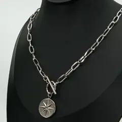 ヴィンテージ コンパス モチーフ シルバー 銀 ネックレス トグル