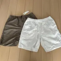 GU ブラウン・ホワイト ショートパンツ 2色セット　XL