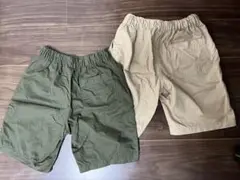 オリーブグリーン・ベージュ ハーフパンツ 2枚セット