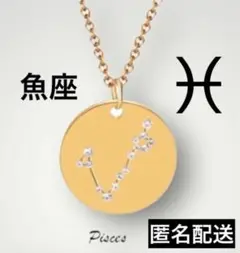 ネックレス◆ペンダント◆ステンレス◆星座◆魚座◆チェーン◆ギフト◆星◆ゴールド