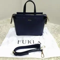 FULRAフルラ ハンドバッグ ショルダーバッグ 2way ネイビー
