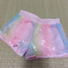 H&Mスパンコールレインボーカラーショートパンツ110cm