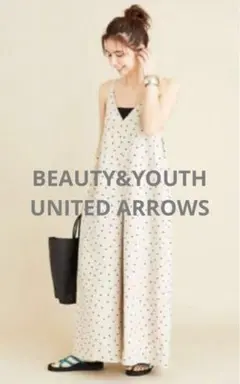 BEAUTY&YOUTH テレデランリネンドットキャミソールサロペット M