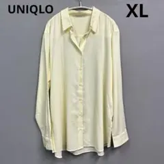 UNIQLO レーヨンブラウス　オーバーサイズ　イエロー　黄色　XL 長袖