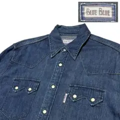 【訳あり品】 日本製　90s HRM BLUE BLUE ウエスタンデニムシャツ