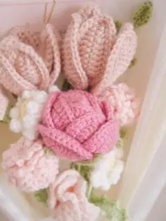 枯れない花束 あみぐるみ プレゼント 誕生日 かぎ編み 毛糸の花