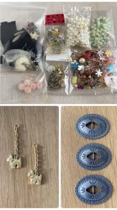 ハンドメイド資材 セット ゴールド レトロ テリヤ わんこ 昭和レトロ