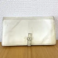 CHANEL シャネル ココボタン 長財布 財布 ホワイト レディース ブランド