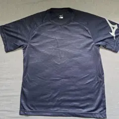 美品！ミズノ ストライプ Tシャツ Mサイズ ダークブルー