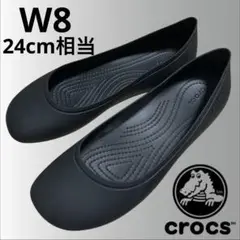 crocs ブルックリン フラットシューズ スクエアトゥ 8 ブラック