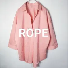 ✨良品✨ ロペ 日本製 リネン混 ピンク ブラウス スキッパーシャツ 七分袖
