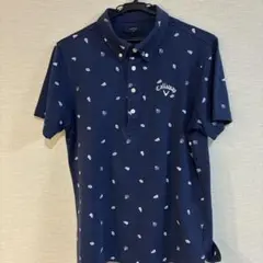 Callaway ネイビー ドット柄 ポロシャツ L