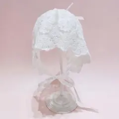 ホワイトレースベビーハット♡美品