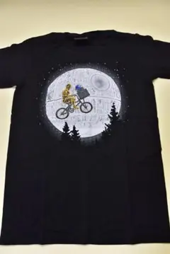 ◆おもしろTシャツ◆パロディーTシャツ◆STAR WARS × E.T◆L◆黒