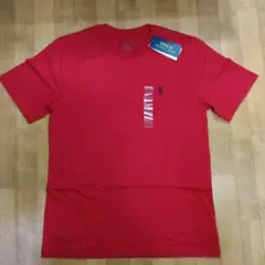 ポロラルフローレン VネックTシャツ ボーイズ Lサイズポニーロゴ刺繍　赤色