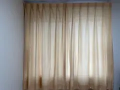 オレンジ色のカーテン、レース4点セット　こども部屋　オーダー