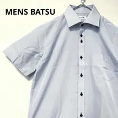 新品 MEN'S BA-TSU ストライプ 半袖シャツ 黒いボタン L